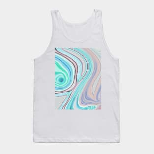 preppy abstract marble pastel purple turquoise blue mint swirls Tank Top